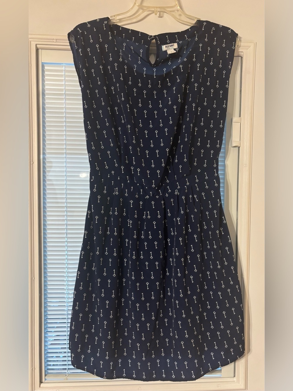 Old Navy Navy Key-Print Dress